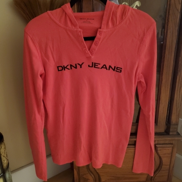 DKNY JEANS Women's Long-sleeved Hooded T-shirt - Picture 3 of 6